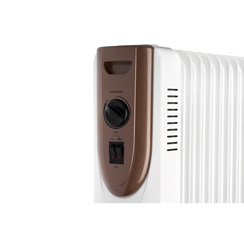 ARDESTO Обігрівач оливний, 20м2, 2000Вт, мех. упр-ння, 9 секцій, білий (OFH-09X1)