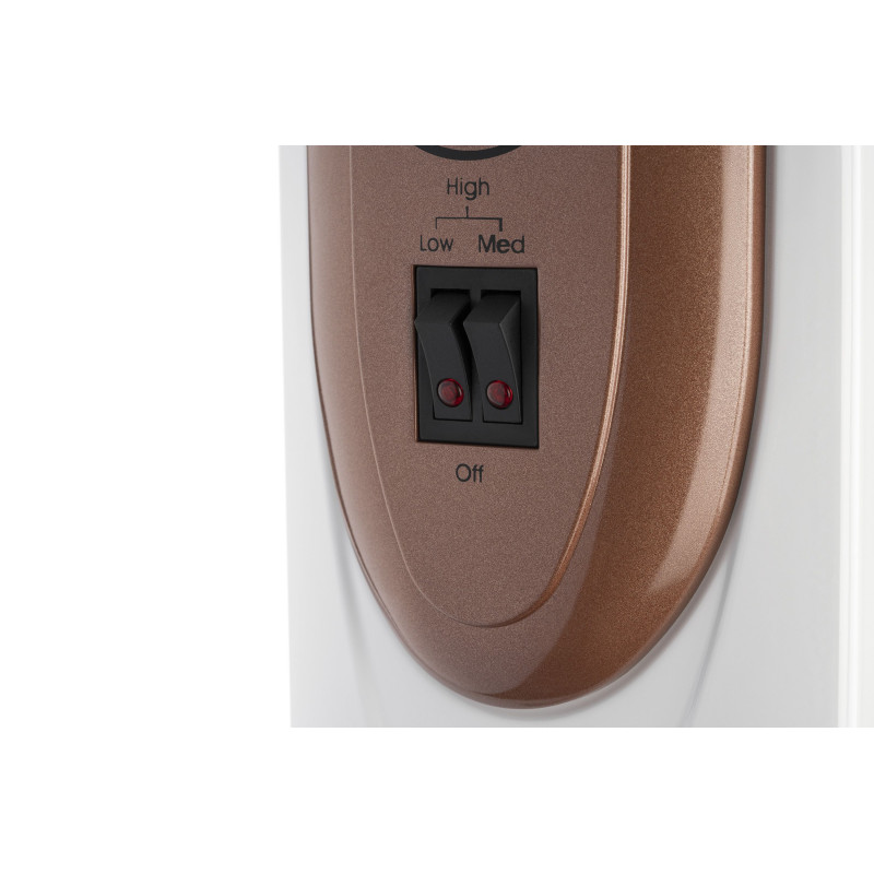 ARDESTO Обігрівач оливний, 20м2, 2000Вт, мех. упр-ння, 9 секцій, білий (OFH-09X1)