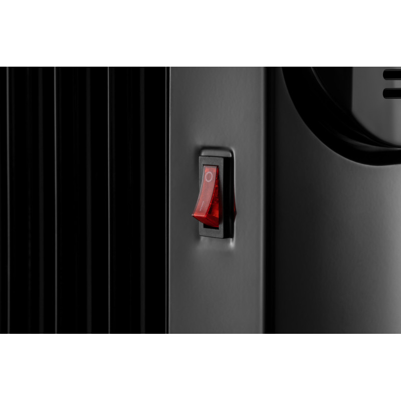 ARDESTO Обігрівач оливний, 25м2, 2500Вт, електр. упр-ння, 11 секцій, пульт ДК, чорний (OFH-E11X2)