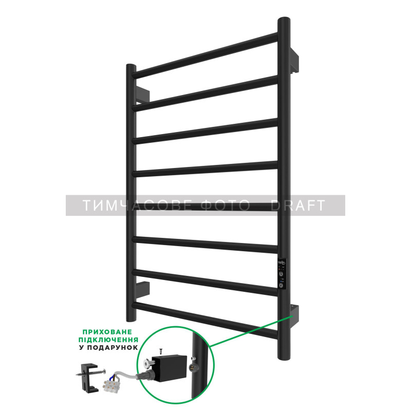 ARDESTO Рушникосушка електрична Classik-TR K, 770x530х80мм, таймер-регулятор, сталь, чорний матовий (61060206BM)