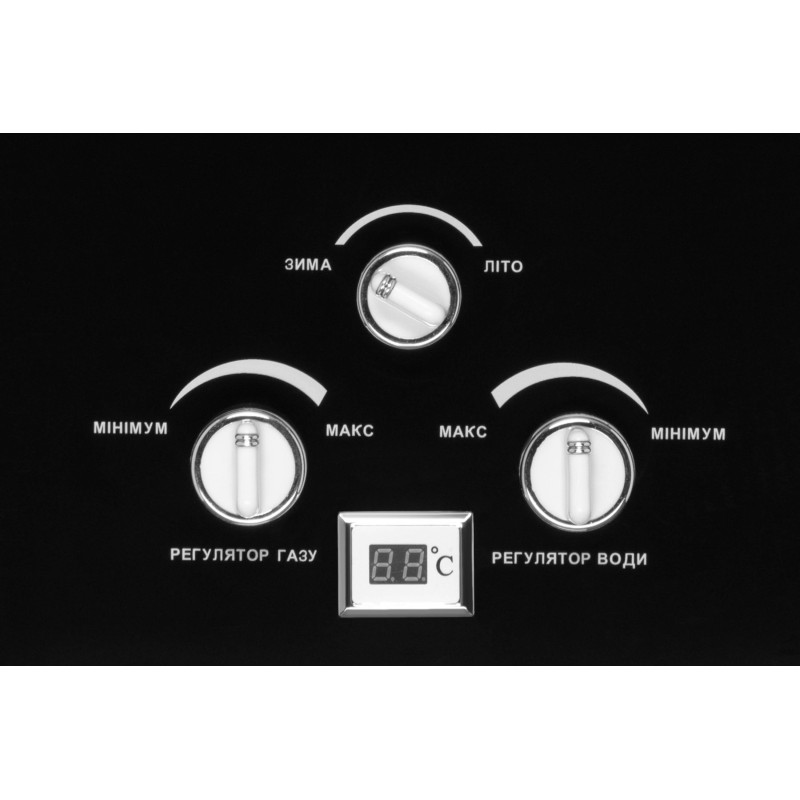 ARDESTO Газова колонка X1, 10 л/хв., 20 кВт, розпалювання від батарейок, дисплей, чорний (TFGBH-10B-X1-BLACK)