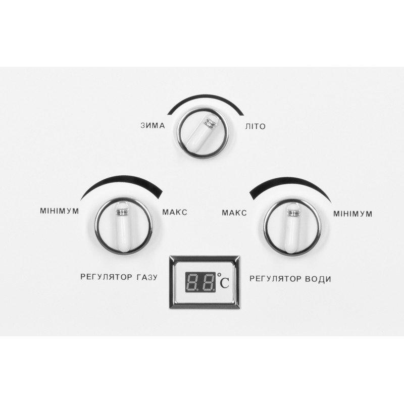 ARDESTO Газова колонка X1, 10 л/хв., 20 кВт, розпалювання від батарейок, дисплей, білий (TFGBH-10B-X1-WHITE)