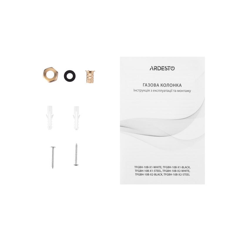 ARDESTO Газова колонка X1, 10 л/хв., 20 кВт, розпалювання від батарейок, дисплей, білий (TFGBH-10B-X1-WHITE)