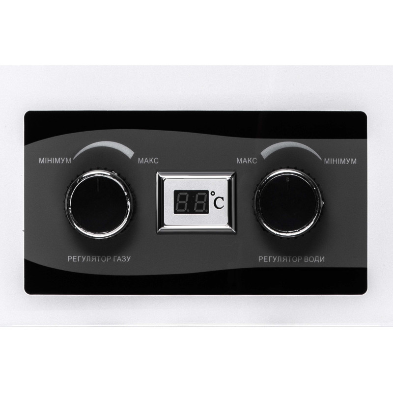 ARDESTO Газова колонка X2, 10 л/хв., 20 кВт, розпалювання від батарейок, дисплей, білий (TFGBH-10B-X2-WHITE)