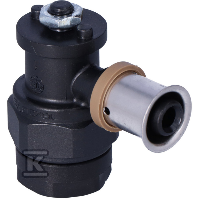 KAN-therm Отвод PPSU фиксируемый Press с пресс-кольцом, с короткой полимерной заглушкой 16х2G1/2" (1009285005)