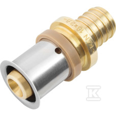 KAN-therm Соединитель латунный press с пресс-кольцом переходной PUSH / PRESS fi 18x2,5/16x2 (1009042145)