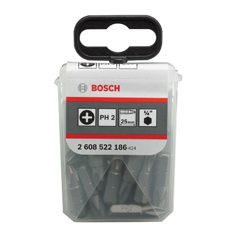 BOSCH Насадка для загвинчування Extra-Hart PH2, 25мм, 25шт (2608522186)