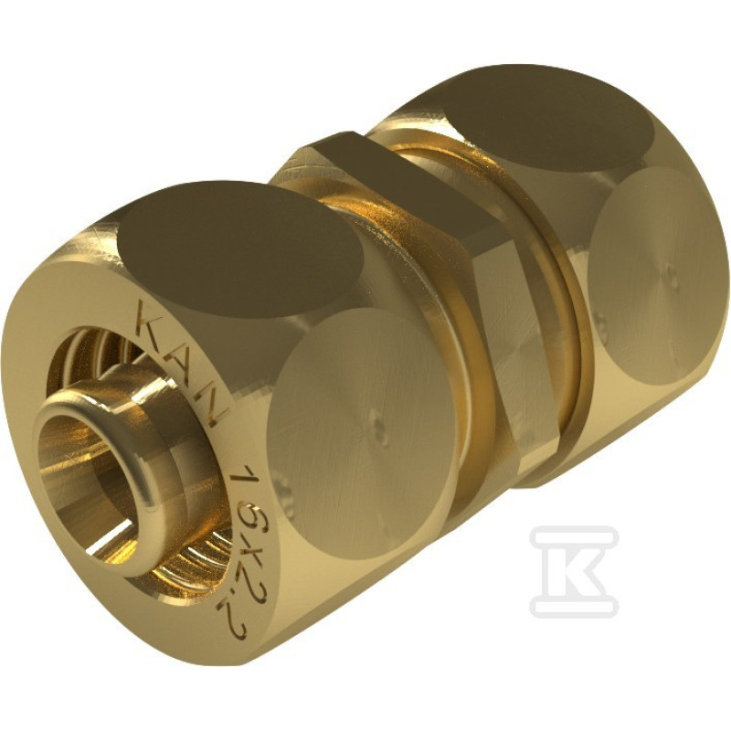 KAN-therm З'єднувач двосторонній латунний згвинчуваний UltraLine - 16 (2510042001)
