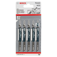 BOSCH Полотно пиляльне для електролобзика по дереву T111С, 5шт (2608630033)