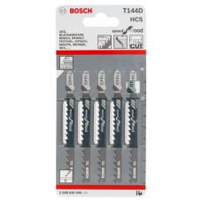 BOSCH Полотно пиляльне для електролобзика по дереву T144D, 4-5.2х100мм, 5шт (2608630040)