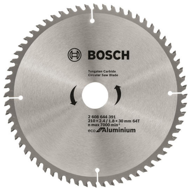 BOSCH Диск пиляльний Eco for Aluminium 210x2.4x30-64T (2608644391)