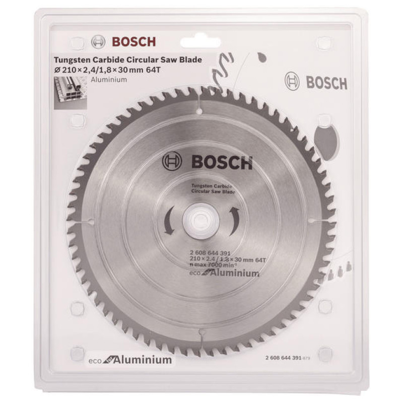 BOSCH Диск пиляльний Eco for Aluminium 210x2.4x30-64T (2608644391)