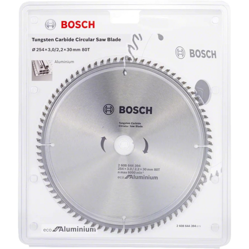 BOSCH Диск пиляльний Eco for Aluminium 254x30-80T (2608644394)
