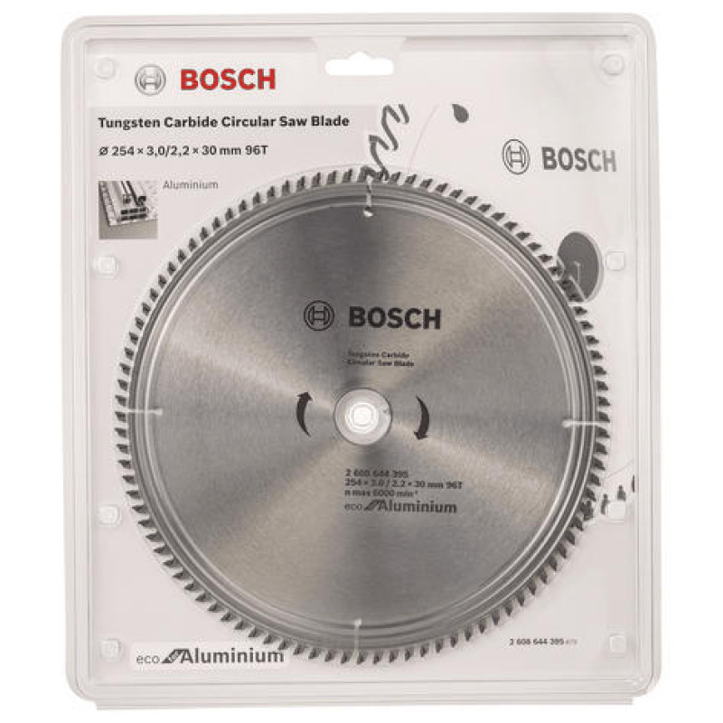 BOSCH Диск пиляльний Eco for Aluminium 254x3x30-96T (2608644395)