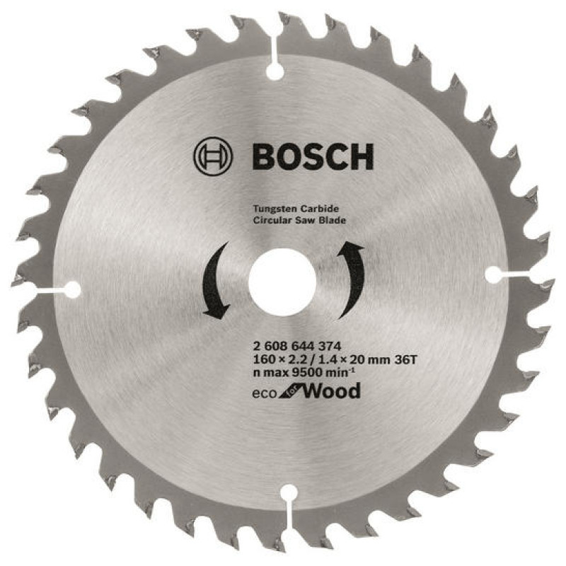 BOSCH Диск пиляльний Eco for Wood 160x2.2x20-36T (2608644374)