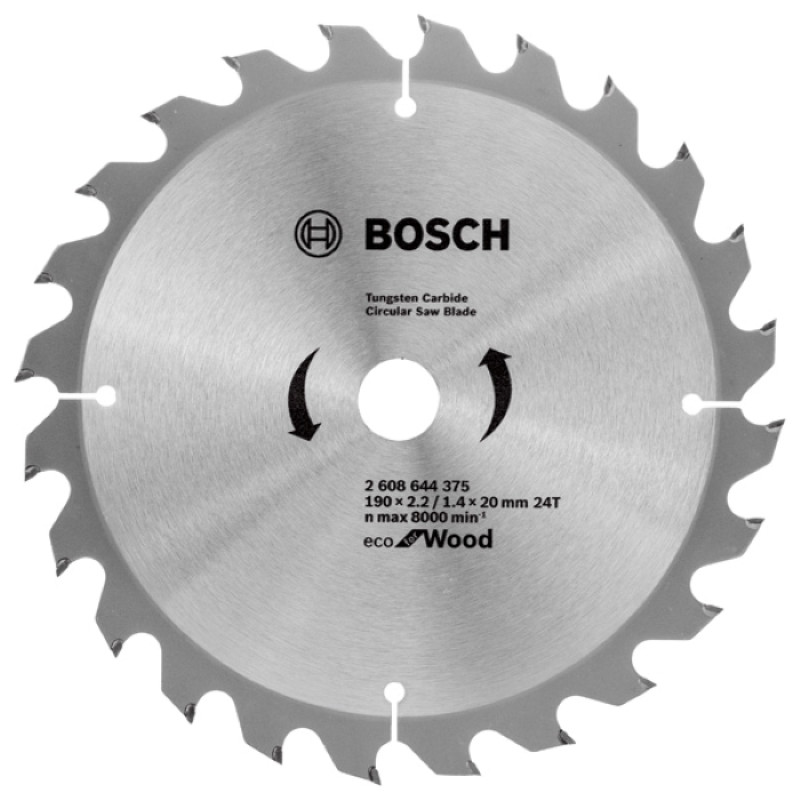 BOSCH Диск пиляльний Eco for Wood 190x20 / 16-24T (2608644375)