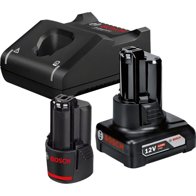 BOSCH Набір акумуляторів Professional 12,0V GBA 2.0Ah + GBA 4.0Ah + Зарядний пристрій GAL 12V-40 1600A01NC9