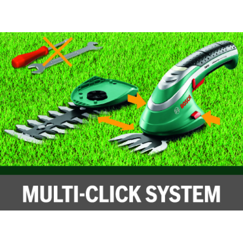 BOSCH Кущоріз ISIO, акумуляторний 3.6 V Li 1.5 Ач, ніж 12 см (0600833108)