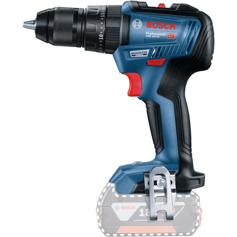 BOSCH Набір із двох акумуляторних інструментів 18В шліфмашина кутова GWS180-LI дриль-шурупокрут GSB 18V-50 зарядний пристрій акб 2х4А·год (0615990M8S)