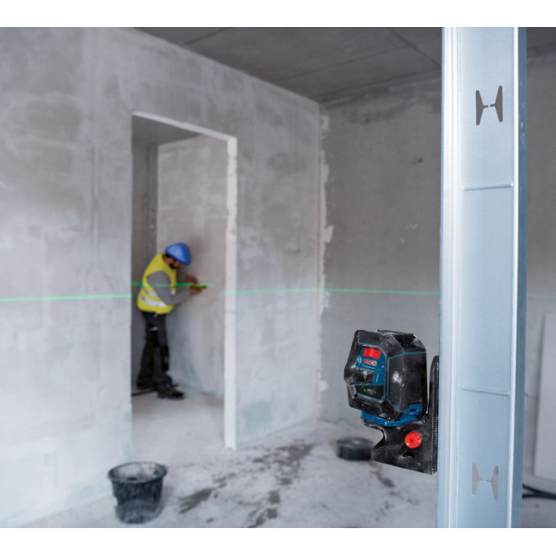 BOSCH Нівелір лазерний Professional GCL 2-50 G, до 15 м, ± 0.3 мм/м, в чемодані з тримачем RM 10, затиском DK 10, чохлом, мішенню, 0.58 кг (0601066M02)