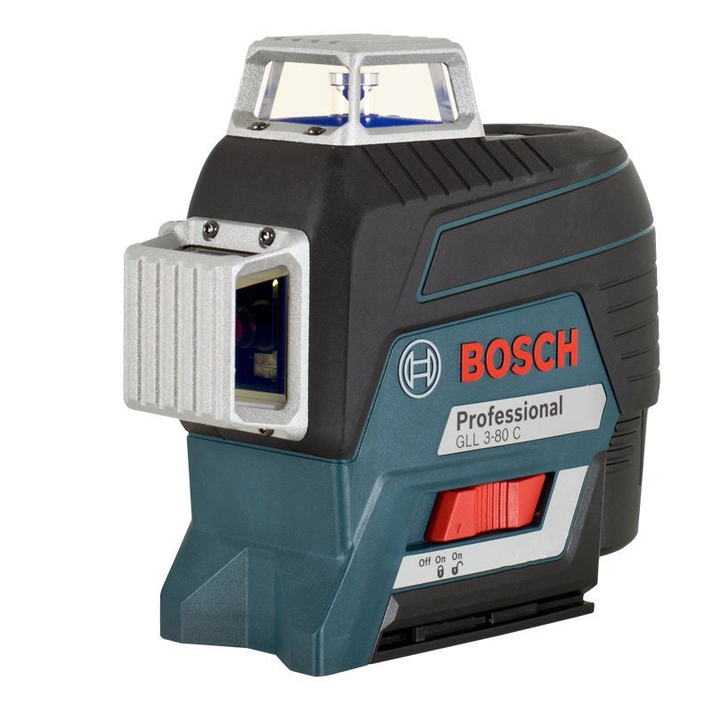 BOSCH Нівелір лазерний GLL 3-80 C, акумуляторний 12В, Акб 2Аг, до 24м/120м, ±0,2мм/м, +LR7 +BM1, L-Boxx, IP 54 (0601063R05)