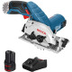 BOSCH Пила циркулярна GKS 12V-26, акум., 12В, диск 85мм, 1400 об/хв, 1.4кг (0615990M41)