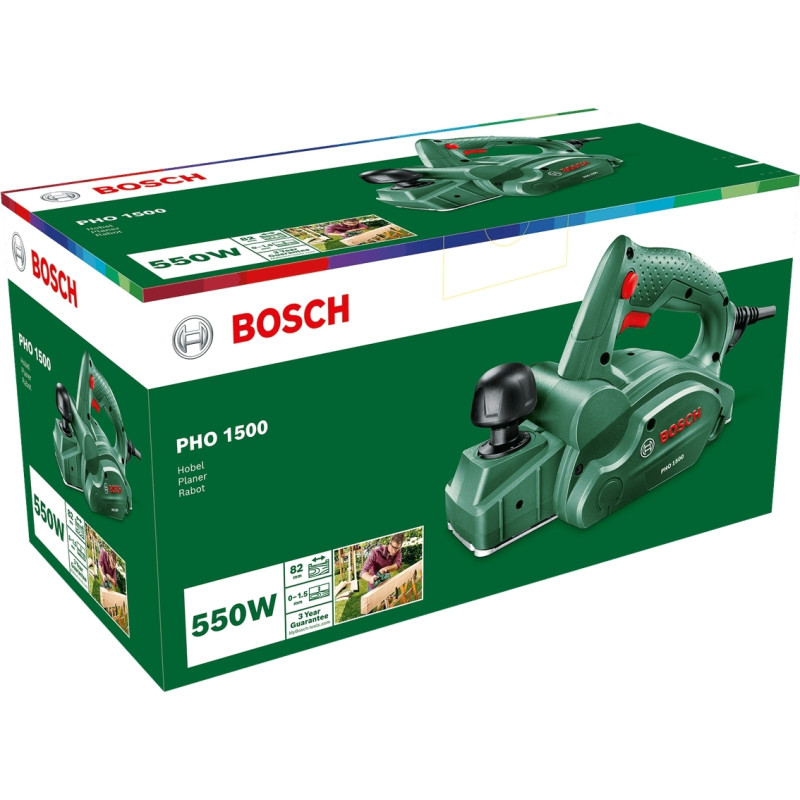BOSCH Рубанок PHO 1500 280Вт 82мм стругання до 1.5мм 2.55кг (06032A4000)
