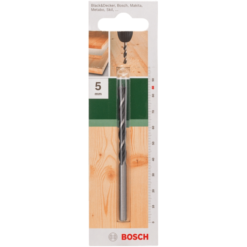 BOSCH Свердло по дереву спіральне 5x50мм (2609255202)