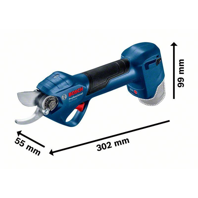 BOSCH Секатор Pro Pruner акумуляторний, 12В, 3.0 Ач, до 25мм, 1кг, сет. 2 ак. (06019K1021)