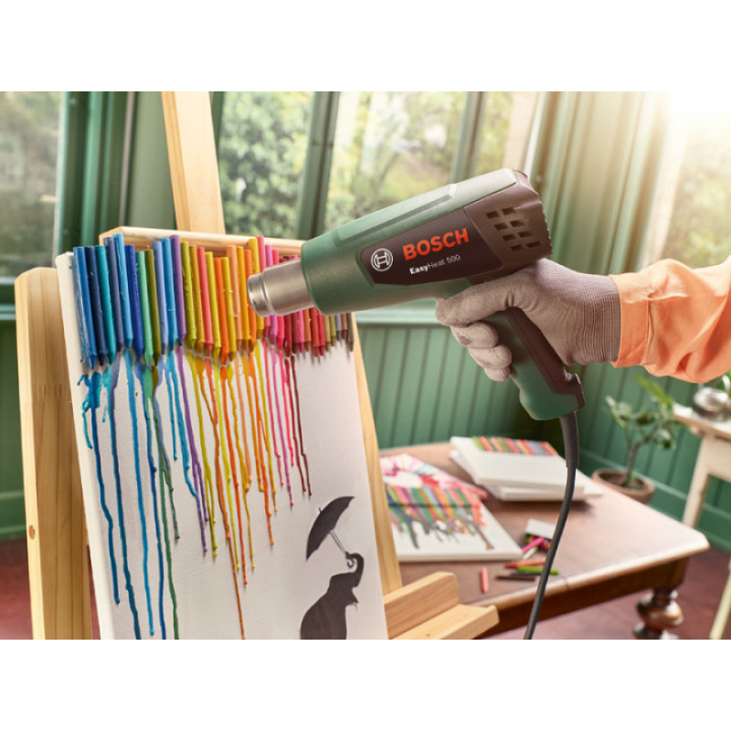 BOSCH Фен будівельний EasyHeat 500, 1600Вт, 300/500°C, 240/450л•хв, 0.89кг (06032A6020)