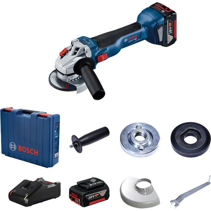 BOSCH Аккумуляторная угловая шлифмашина (болгарка) Professional GWX 18V-10, 2x5.0 Ач, L-BOXX 136 (06019J4004)