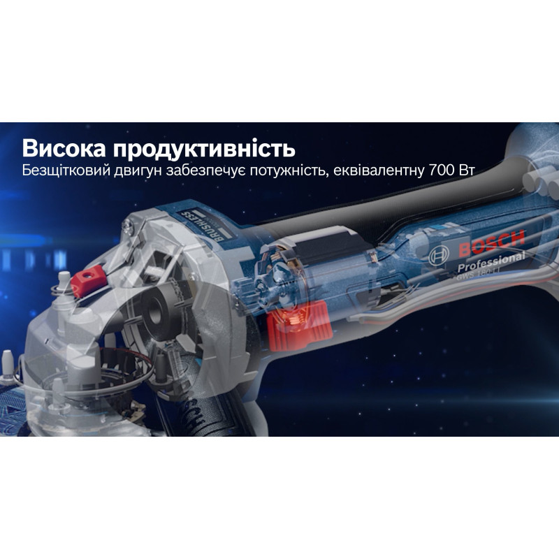 BOSCH Шліфмашина кутова акумуляторна Professional GWS 180-LI (06019H9021)