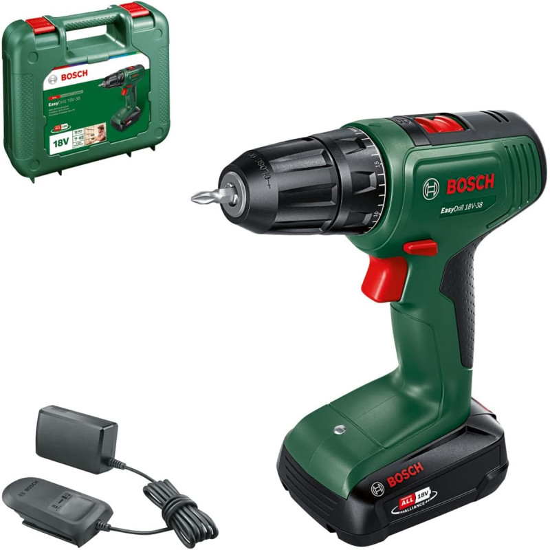 BOSCH Шурупокрут-дриль акумуляторний EasyImpact 18V-40 18В 1х2А·год 20·38Нм 0-430·0-1630об·хв кейс ЗП 1.4кг (06039D8003)
