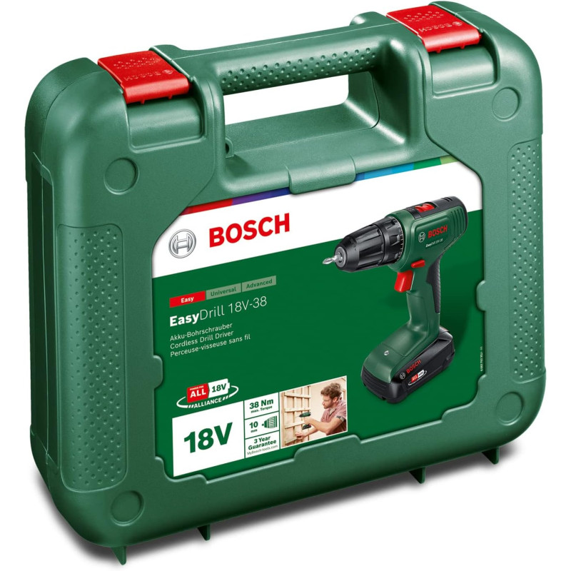 BOSCH Шурупокрут-дриль акумуляторний EasyImpact 18V-40 18В 1х2А·год 20·38Нм 0-430·0-1630об·хв кейс ЗП 1.4кг (06039D8003)
