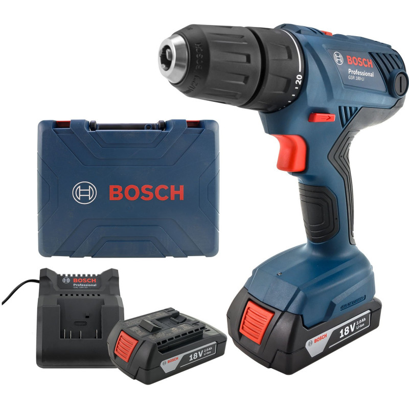 BOSCH Шуруповерт-дриль GSB 180-LI, 2x2Ah (06019F8307)