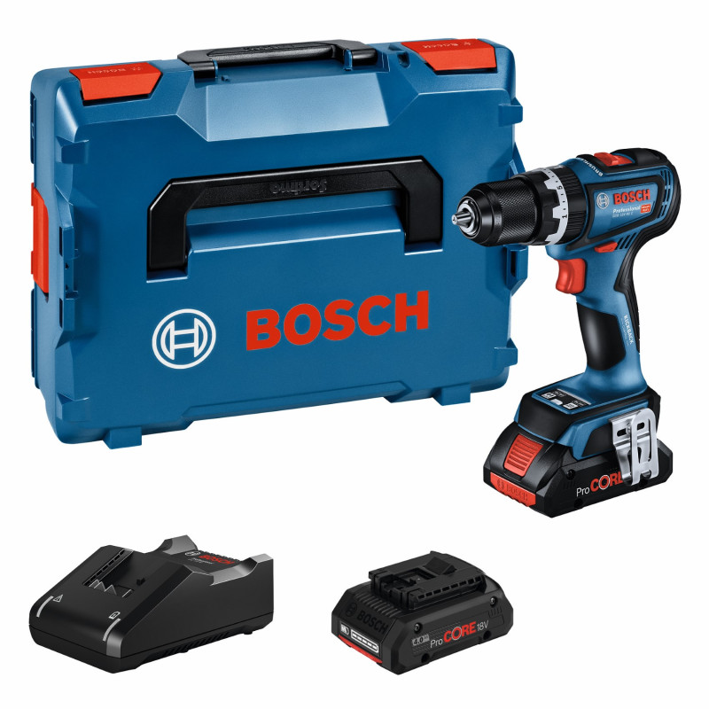 BOSCH Шурупокрут-дриль акумуляторний GSB 18V-90 C 18В 2х4А·год 36·64Нм 0-630·0-2100об·хв 1.2кг (06019K6104)