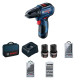 BOSCH Шурупокрут-дриль акумуляторний GSR 12V-30, 12В 2х2Аг, 18/30 Нм, 20+1, 420/1600об/хв, ЗП, кейс, набір оснастки, 0.89 кг (06019G9001)