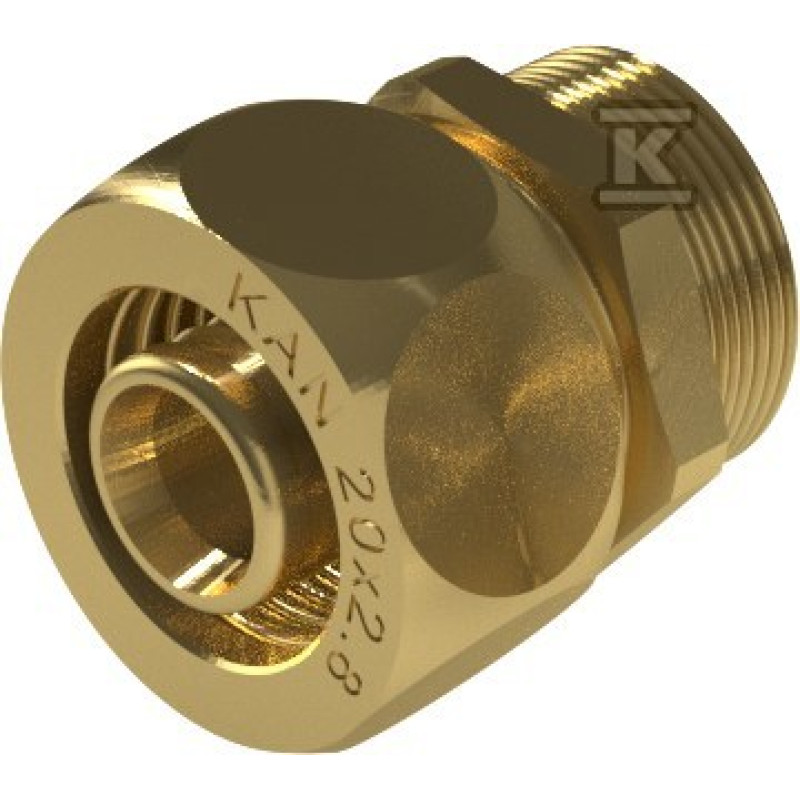 KAN-therm З'єднувач латунний згвинчуваний с з зовнішнім різьбленням UltraLine - 14 G1/2" (2510045000)