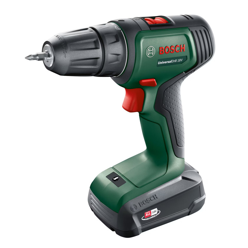 BOSCH Шурупокрут-дриль акумуляторний UniversalDrill 18V 18В 1х1.5А·год 20Нм 0-440·0-1450об·хв кейс ЗП 1.3кг (06039D4001)