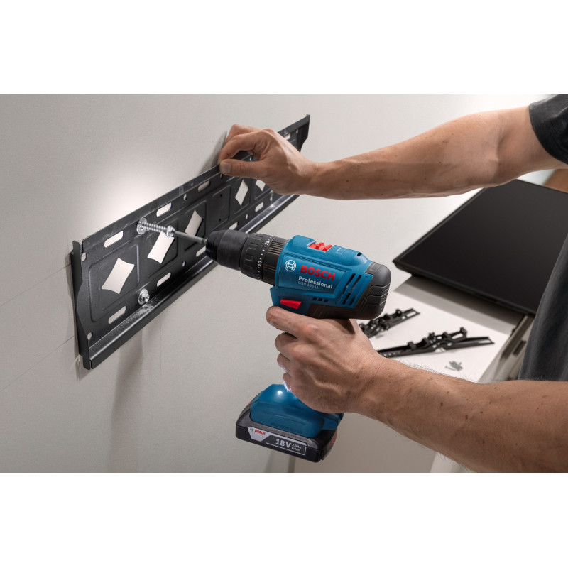 BOSCH Шурупокрут-дриль ударний акумуляторний GSB 183-LI 18В 2х2А·год 21-56Нм 374-1815об·хв кейс 1.2кг (06019K9100)