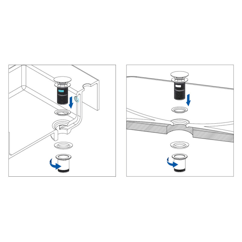 Deante Клапан для раковини Click-clack, універсальний, хром (NHC_010U)