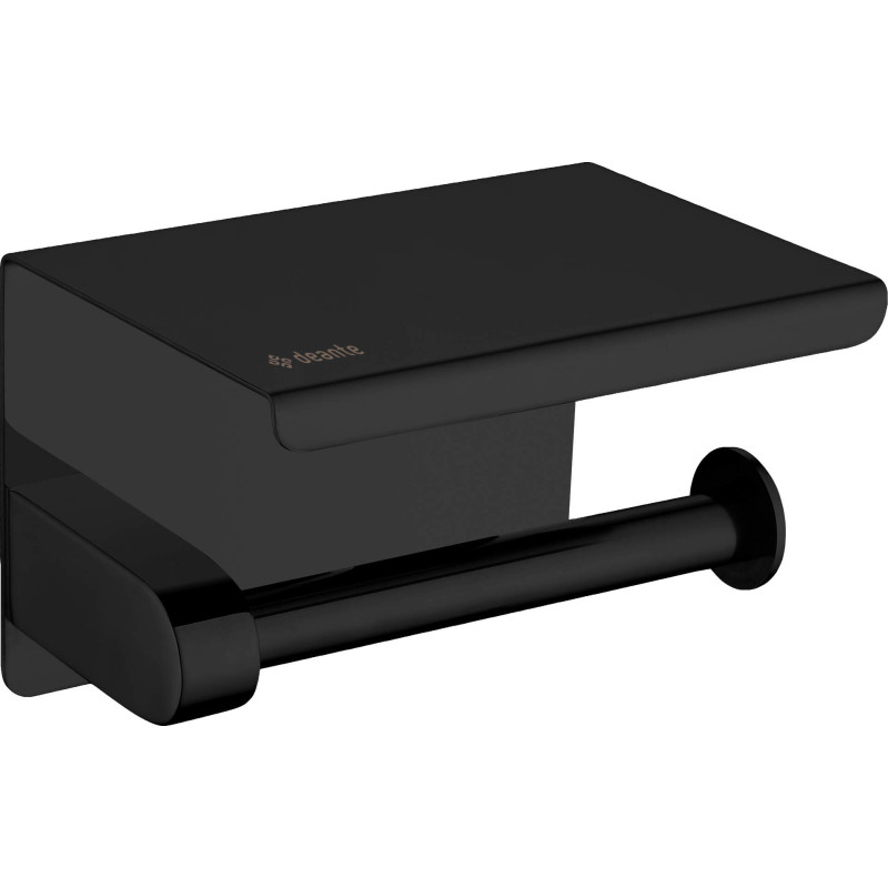 Deante Тримач Round для туалетного паперу, настінний з полицею, чорний (ADR_N221)