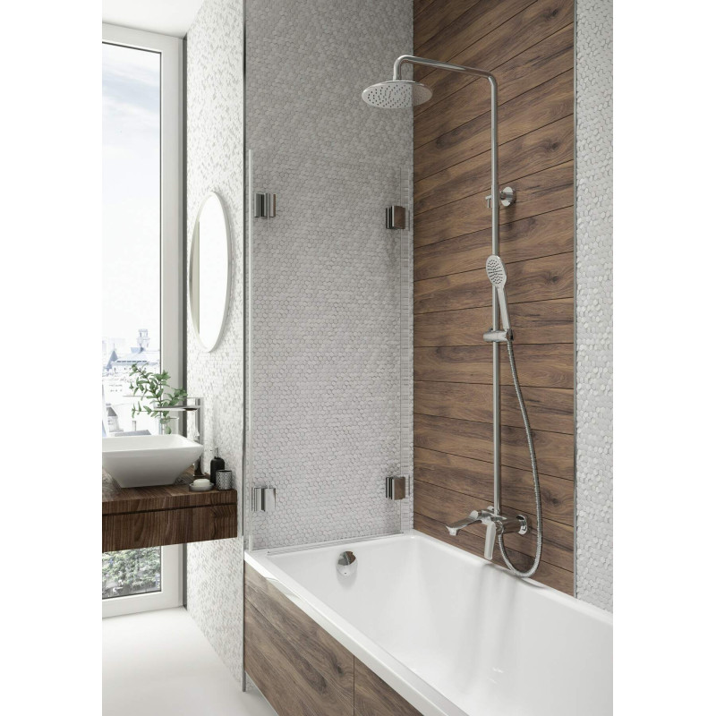 Deante Душова система Coriander зі змішувачем для ванни, душ - 3 функц., кріпл. - на стійці, хром (NAC_01JM)