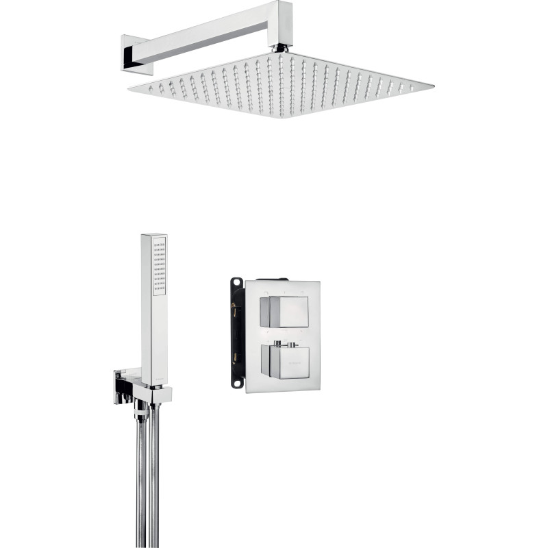 Deante Душевий набір Box з термостатичним змішувачем, верхній душ квадрат., лійка, кріпл. - прихованого монтажу, хром (BXYZ0EAT)