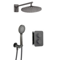 Deante Душевий набір Box з термостатичним змішувачем, верхній душ круг., лійка, кріпл. - прихованого монтажу, титан (BXYZDEBT)