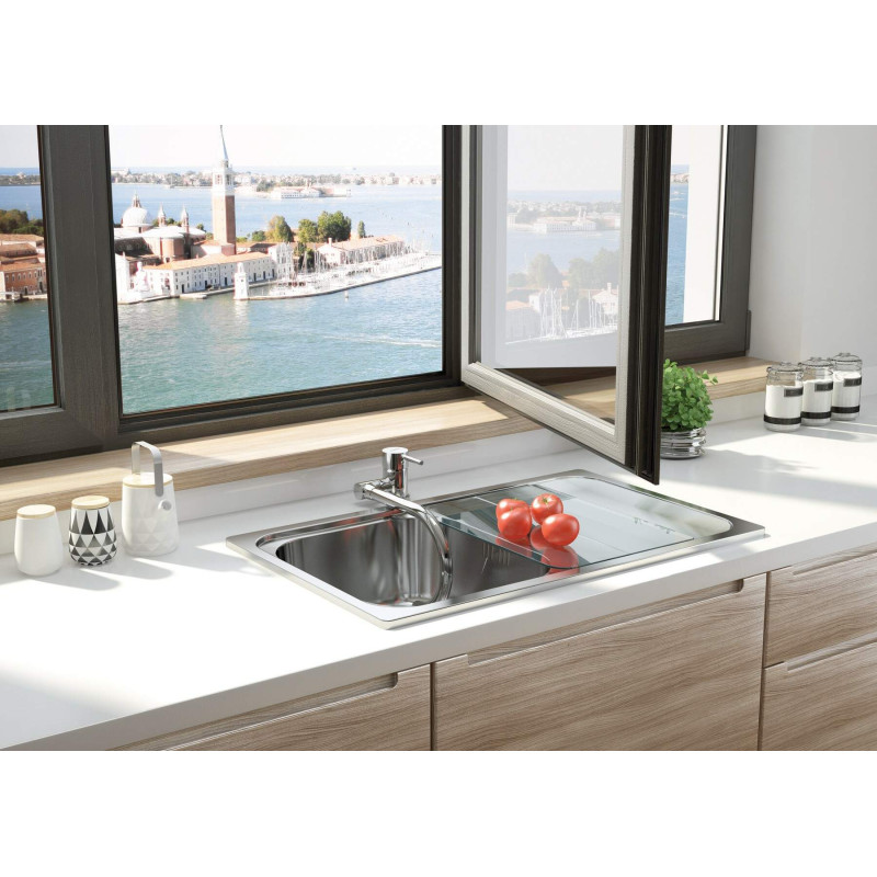 Deante Змішувач для кухні Aster, довж.виливу - 184мм, складний, 1важіль, хром (BCA_061M)