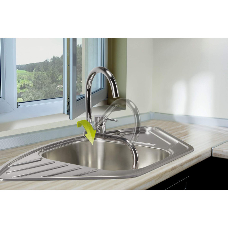 Deante Змішувач для кухні Aster, довж.виливу - 184мм, складний, 1важіль, хром (BCA_061M)