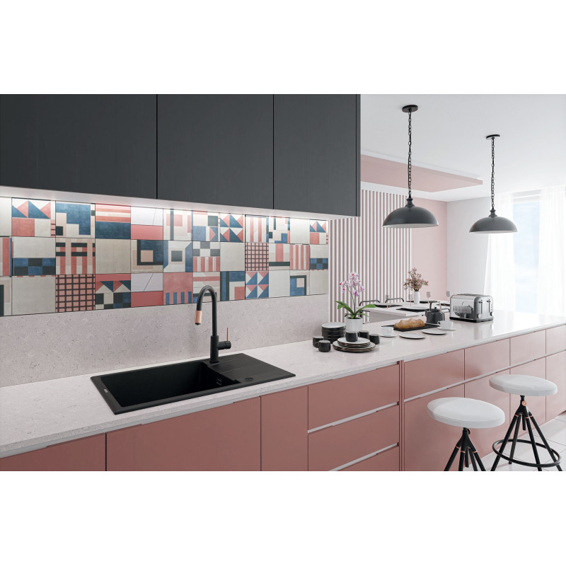 Deante Змішувач для кухні Aster, довж.виливу - 206мм, поворотний, 1+фільтр, чорний-мідь (BCA_B64M)