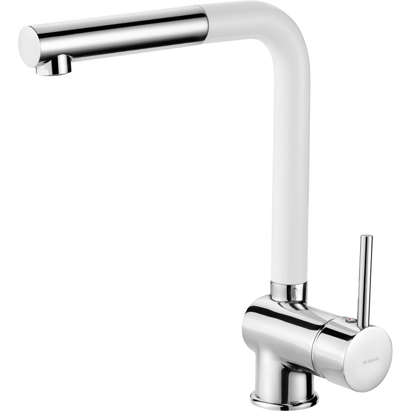 Deante Змішувач для кухні Aster, довж.виливу - 209мм, витяжний, 1важіль, хром-білий (BCA_W730)