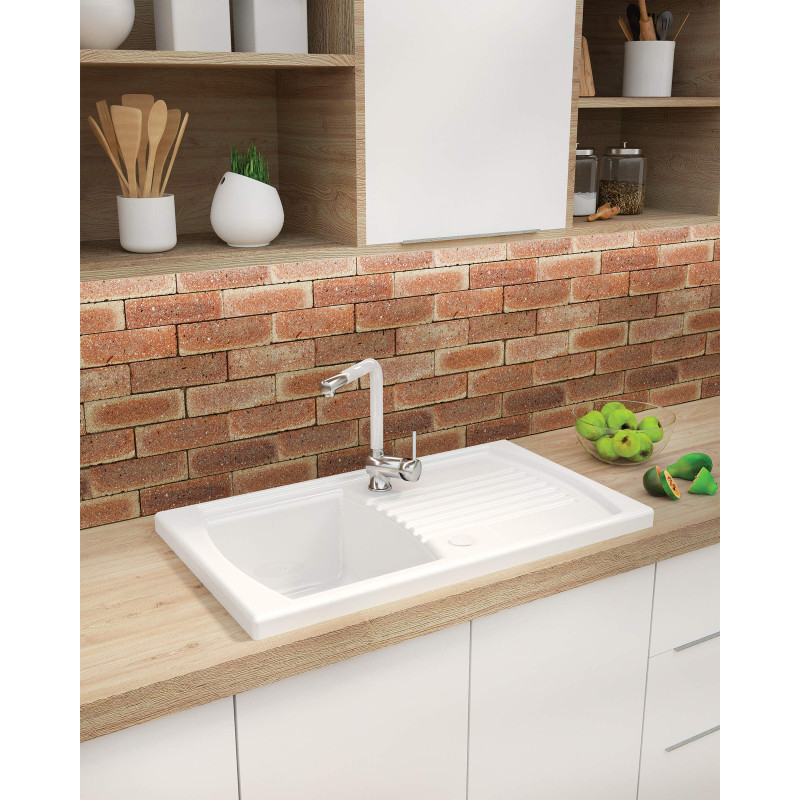 Deante Змішувач для кухні Aster, довж.виливу - 209мм, витяжний, 1важіль, хром-білий (BCA_W730)